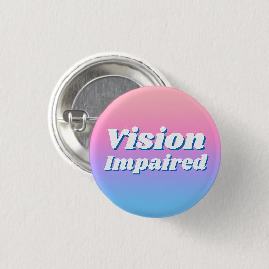 Girly Gradient Pink Blue Vision gestoord Ronde Button 3,2 Cm (Voorkant /achterkant)