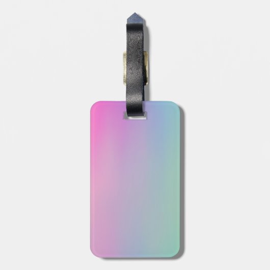 Girly gradient roze eenvoudig initiaal bagagelabel (Achterkant verticaal)