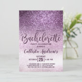 Girly Grape Paarse Triple Glitter Bachelorette Kaart (Staand voorkant)