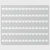 Girly Gray and White Polka Dot Lace Pattern Cadeaupapier (Vlak)
