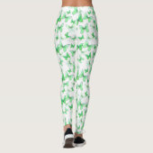 Girly green butterfly whimsical patterned leggings (Achterkant)