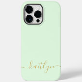 Girly Green Monogram Modern Script Persoonlijk Case-Mate iPhone Case (Achterkant)