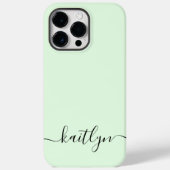 Girly Green Monogram Moderne Script Personalisatie Case-Mate iPhone Case (Achterkant)