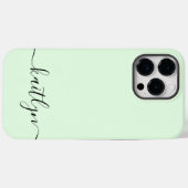 Girly Green Monogram Moderne Script Personalisatie Case-Mate iPhone Case (Achterkant (horizontaal))