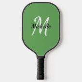  Girly Green Monogram Name + Initiaal Pickleball Paddle (Achterkant)