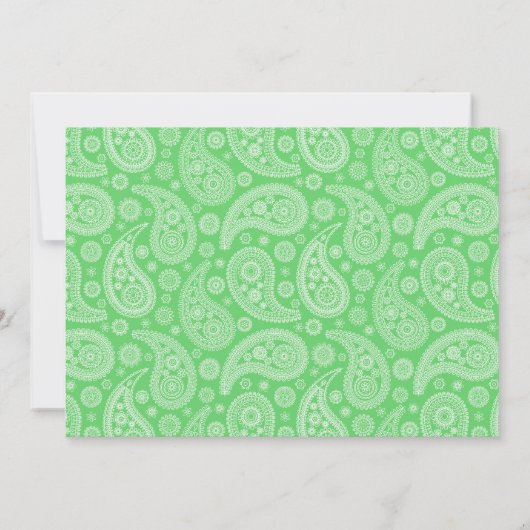 Girly Green Paisley Kaart (Achterkant)