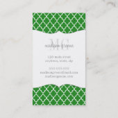 Girly Green & Pink Moroccan Tiles Monogram Visitekaartje (Achterkant)