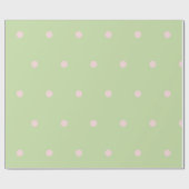 Girly Green & Pink Polka Dots Pastel Pattern Cadeaupapier (Vlak)