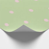 Girly Green & Pink Polka Dots Pastel Pattern Cadeaupapier (Hoek)