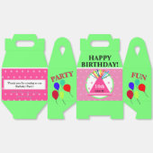 Girly Green Pink Polka Dots Verjaardagsfeest Pet Bedankdoosjes (Ongevouwen)