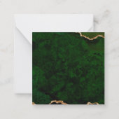 Girly Green Velvet Agate Geode Script Square 2 Notitiekaartje (Achterkant)