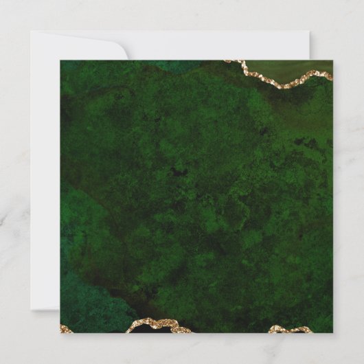 Girly Green Velvet Agate Geode Script Square Notitiekaartje (Achterkant)