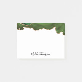 Girly Green Velvet Agate Geode Script Typografie Post-it® Notes