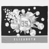 girly grijze volleyballen en sterren fleece deken (Voorkant (Horizontaal))