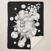 girly grijze volleyballen en sterren sherpa deken (Voorkant)