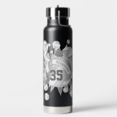 girly grijze volleyballen en sterren waterfles (Links)