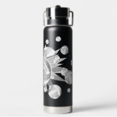 girly grijze volleyballen en sterren waterfles (Achterkant)