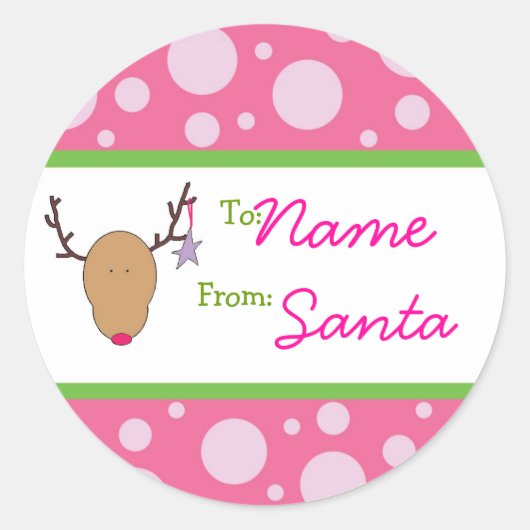 Girly Gril Santa Sticker (Voorkant)