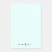 Girly Groen Blauw Monogram Modern Script Persoonli Post-it® Notes (Voorkant)