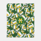 girly groen goud volleybal team kleuren fleece deken (Voorkant)