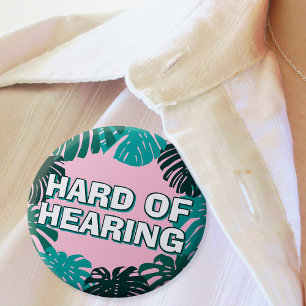 Girly Groen Roze Tropische bladeren Harde gehoor Ronde Button 5,7 Cm