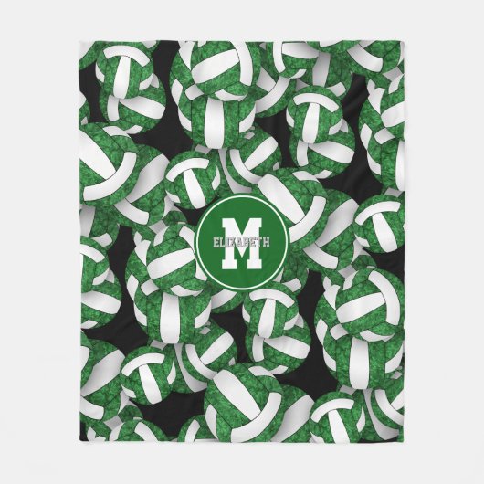 girly groen wit volleybal team kleuren fleece deken (Voorkant)