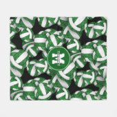 girly groen wit volleybal team kleuren fleece deken (Voorkant (Horizontaal))