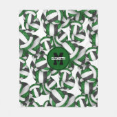 girly groen zwart volleybal team kleuren fleece deken (Voorkant)