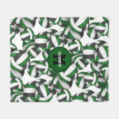 girly groen zwart volleybal team kleuren fleece deken (Voorkant (Horizontaal))