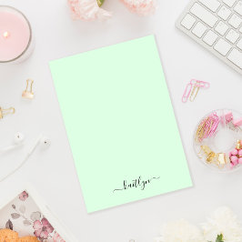Girly Groene Monogram Modern Script Gepersonalisee Post-it® Notes