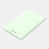 Girly Groene Monogram Modern Script Gepersonalisee Post-it® Notes (Schuin)