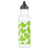 Girly groene pastel liefde harten patroon waterfles  (Rechts)