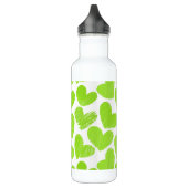Girly groene pastel liefde harten patroon waterfles  (Links)