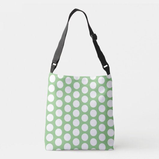 Girly Groene Witte Polka Dots Crossbody Tas (Achterkant)
