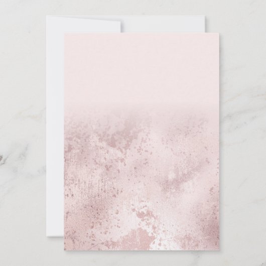 Girly Grunge Roos Goud Roze Glitter Folie Sweet 16 Kaart (Achterkant)