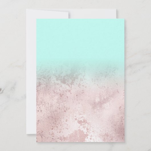 Girly Grunge Roos Gouden Munt Glitter Quinceañera Kaart (Achterkant)