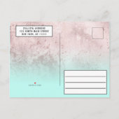 Girly Grunge Roos Gouden Munt Glitter Quinceañera Uitnodiging Briefkaart (Achterkant)