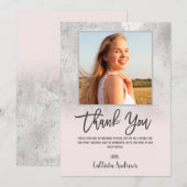 Girly Grunge Silver Pink Glitter Folie Foto: Dank  Bedankkaart (Voorkant / Achterkant)