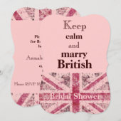 Girly grunge Union Jack british bride Kaart (Voorkant / Achterkant)
