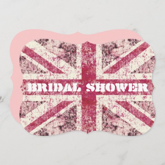 Girly grunge Union Jack british bride Kaart (Voorkant / Achterkant)