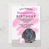 Girly Guinea Pig roze Voetbal Sjabloon Kaart (Achterkant)