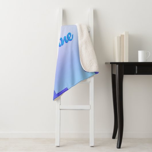 Girly Gymnastiek Blauw Paarse Monogram Gepersonali Sherpa Deken (In situ)