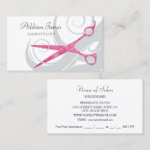 Girly Haarstylist Roze Schaar Krullen Afspraak Afsprakenkaartje (Voorkant / Achterkant)