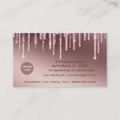 Girly Hair Stylist Hart Glitter Visitekaartjes (Achterkant)