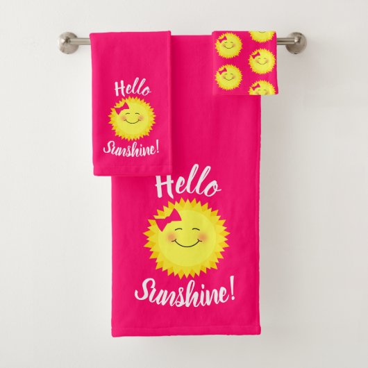 Girly Hallo Sunshine Bad Handdoek (Insitu)