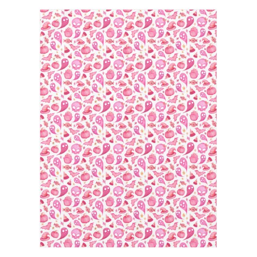 Girly Halloween Baby shower Party Roze Tafelkleed (Voorkant)