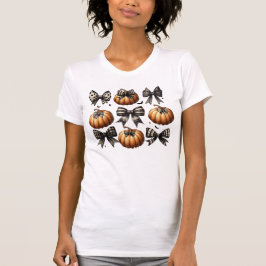 Girly Halloween Pumpkin & Bows T-shirt