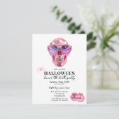 Girly Halloween Skull Dancing Party Aankondiging (Staand voorkant)