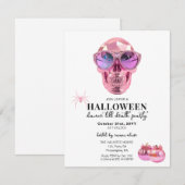 Girly Halloween Skull Dancing Party Aankondiging (Voorkant / Achterkant)
