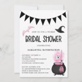 Girly Halloween Wyed Bridal Shower Invitation Kaart (Voorkant)